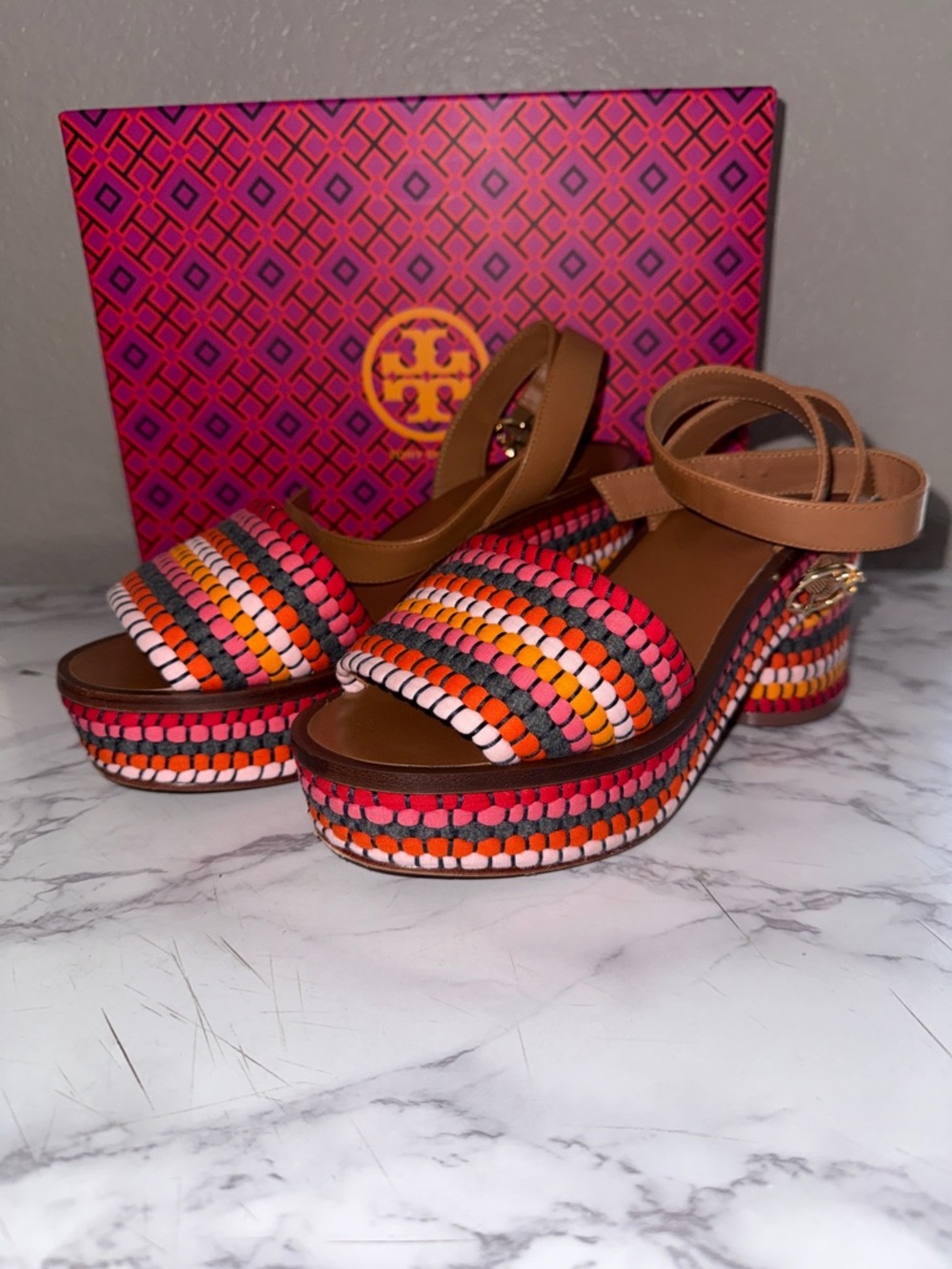 Tory Burch Paloma Platform Sandals - size 8